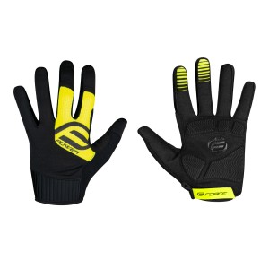 Handschuhe FORCE MTB POWER  gelb-schwarz +15 °C plus