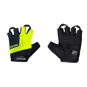 gloves FORCE SECTOR gel  black-fluo L