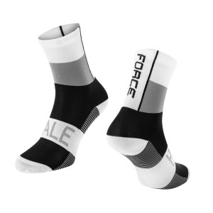 socks FORCE HALE  white-grey-black L-XL/42-47