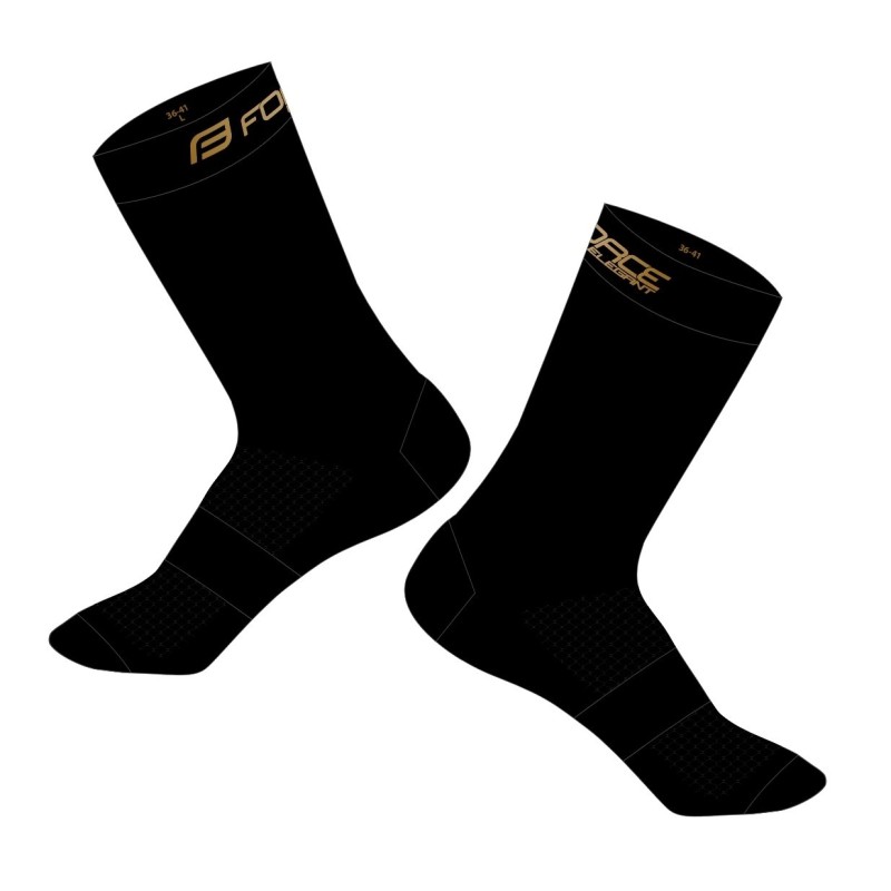 socks FORCE ELEGANT long  black-gold S-M/36-41