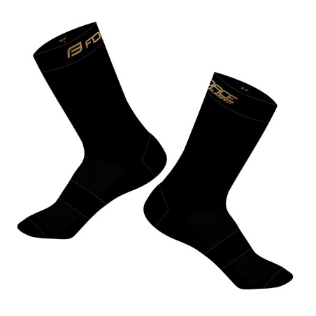 socks FORCE ELEGANT long  black-gold S-M/36-41