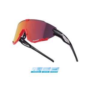 sunglasses FORCE CREED black-red  red revo lens