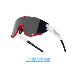 sunglasses FORCE CREED white-red black mirror lens