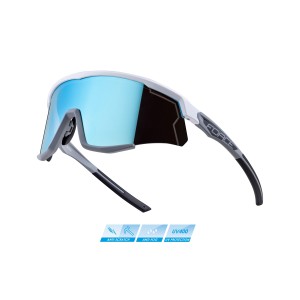 Sonnenbrille FORCE SONIC  weiß-grau blau verspiegelte Scheibe