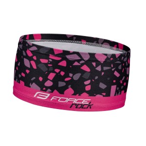 headband FORCE ROCK sport straight  black-pink UNI