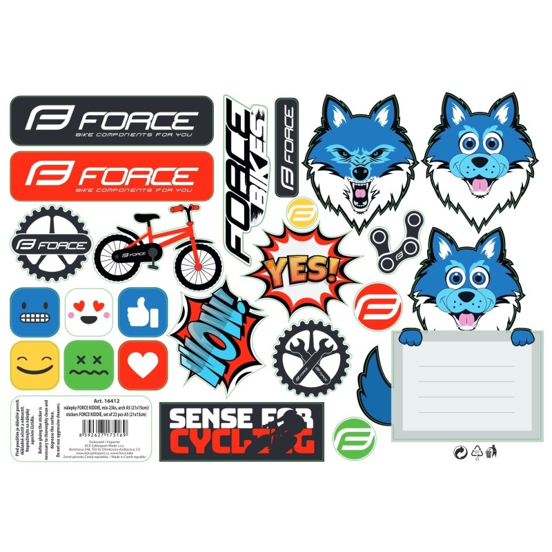 stickers FORCE KIDDIE  set of 23 pcs-A5 (21x15cm)