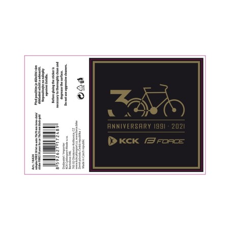 sticker FORCE 30 years for car 70x70 mm black-gold