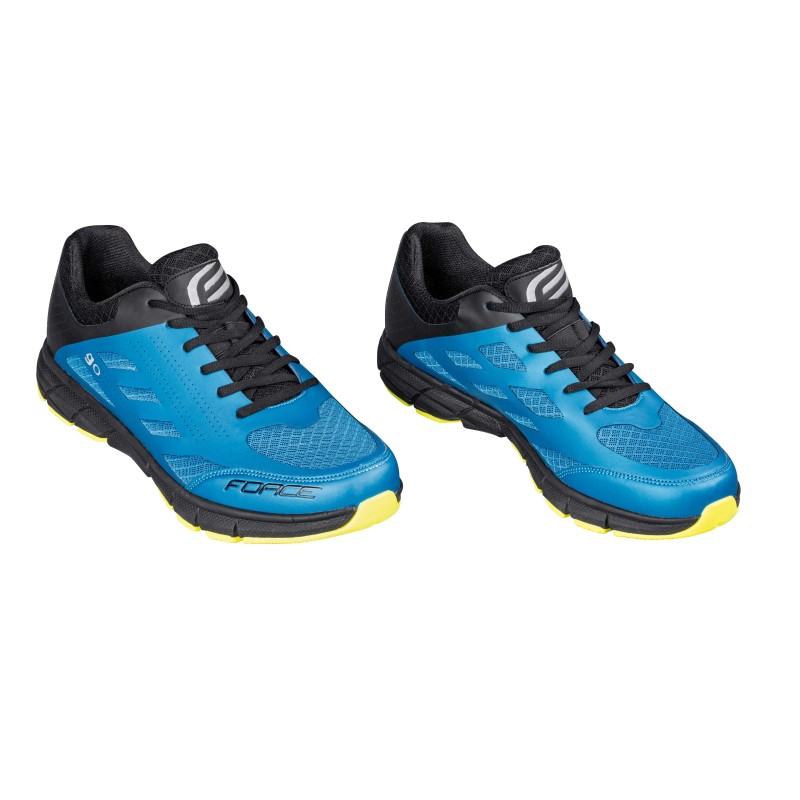 FORCE Fahrradschuhe GO  blau-fluo