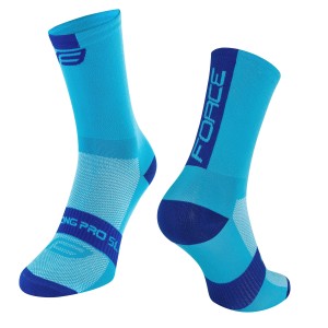 socks FORCE LONG PRO SLIM  blue L-XL/42-46