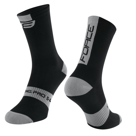 socks FORCE LONG PRO SLIM  black-grey L-XL/42-46