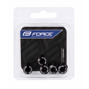 screws+nuts FORCE for chainrings 5 pcs set. black