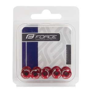 screws+nuts FORCE for chainrings 5 pcs set. red