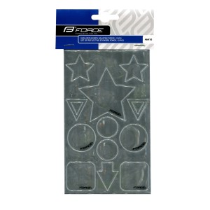 set of silver reflective stickers FORCE. 12 pcs
