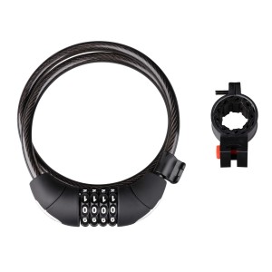 lock F LUX spiral code with holder 85cm/10mm.black