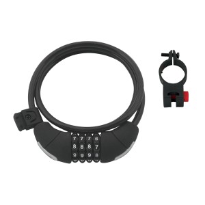 lock F LUX spiral code with holder 120cm/8mm.black