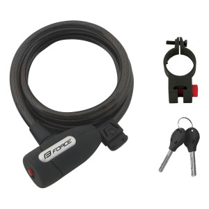 lock F LUX spiral with holder 150cm/10mm. black