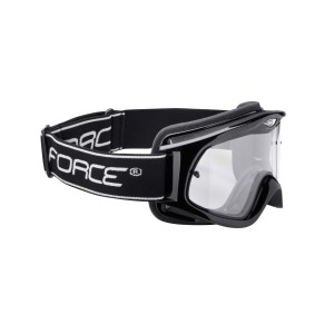 goggles FORCE downhill black. transparent lens