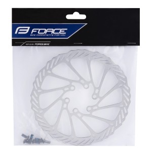 disc brake rotor FORCE-2 160 mm. 6 holes. silver