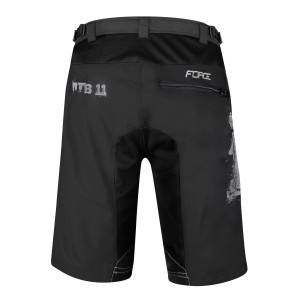 FORCE Shorts FORCE MTB-11 schwarz, mit Innenhose & Gel Pad