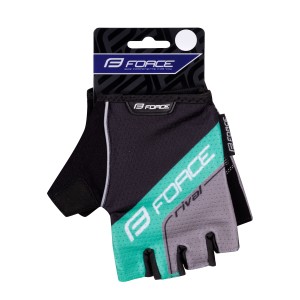 gloves FORCE RIVAL. black-turquoise