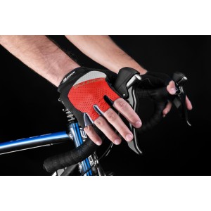 gloves F DARTS gel w/o fastening red-grey L