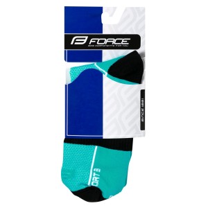 socks FORCE SPORT 3  turquoise-black L-XL/42-46