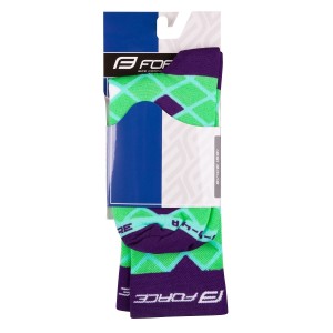 socks FORCE SQUARE  green-purple L-XL/42-46