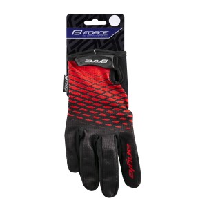 Handschuhe FORCE MTB ANGLE rot-schwarz+15 °C und darüber