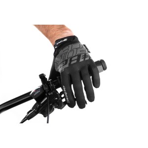 Handschuhe FORCE MTB SWIPE grau-schwarz+15 °C plus